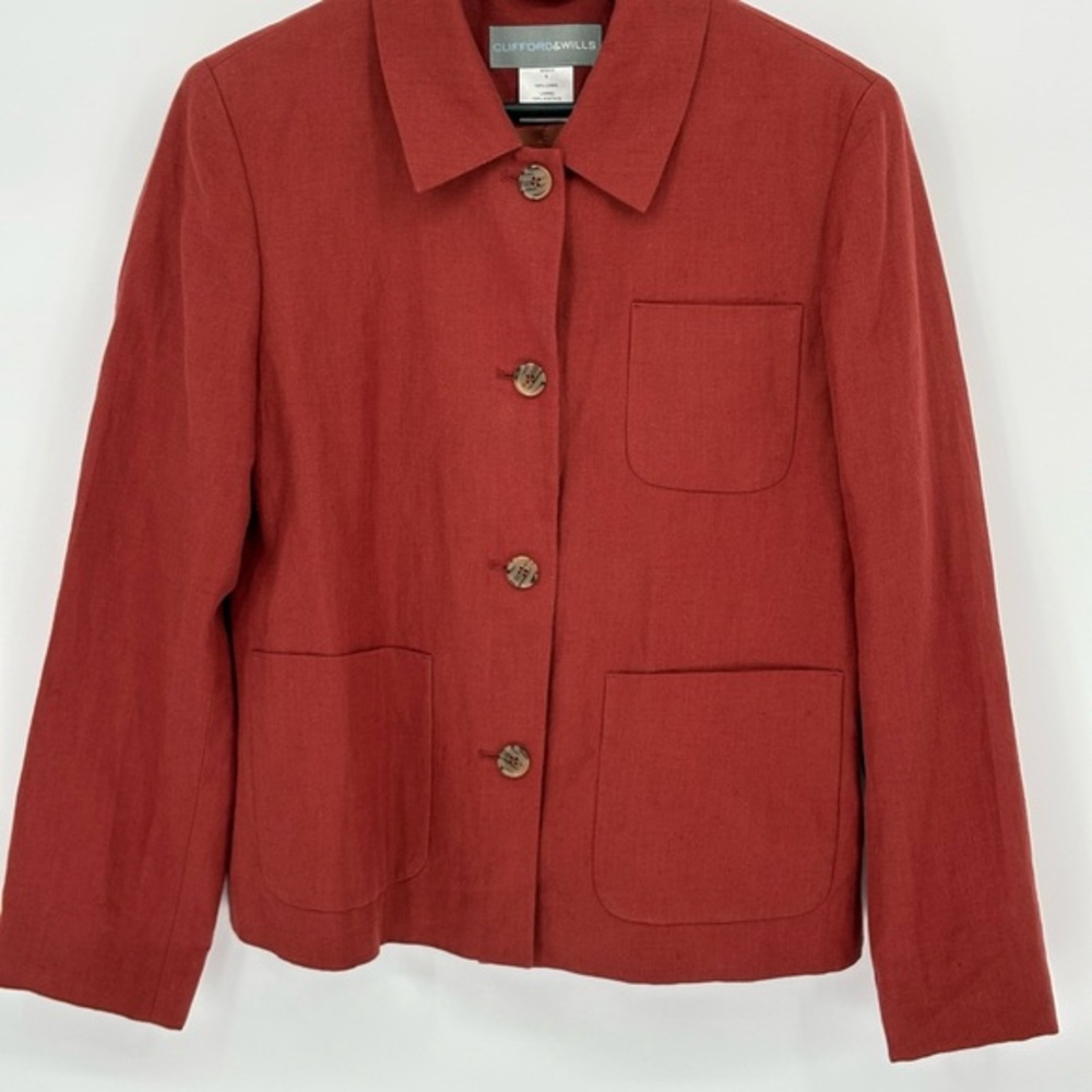 🚠 Clifford & Wills rust linen patch pocket jacket, blazer